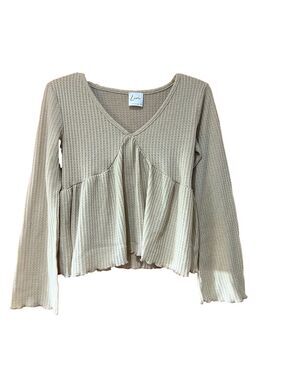 Livi By Olivia Rae Womens Tan Blouse Large